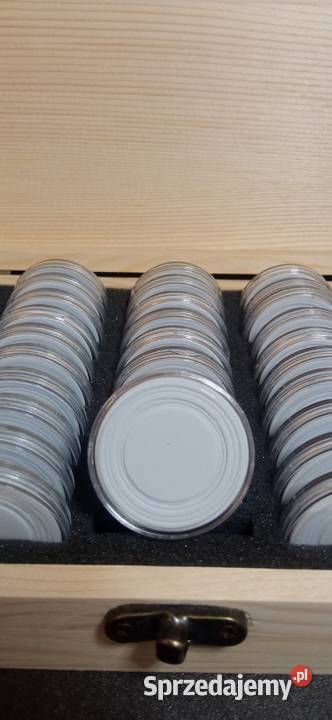 Etuii na monety kapsle skrzynka drewniana