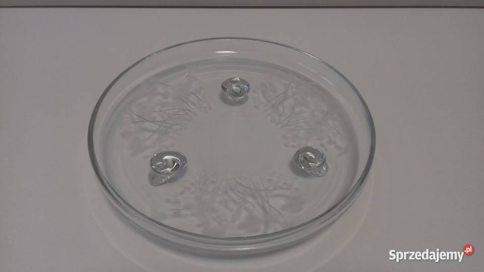 Patera szklana okrągła ze szlifem Vintage do Porcelana i szkło