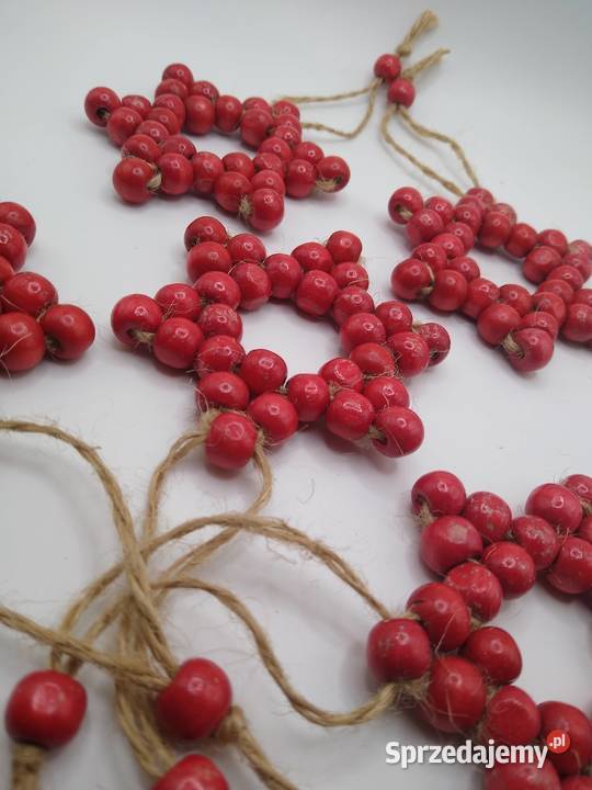 Zestaw 5 drewnianych koralikowych gwiazdek Gdańsk