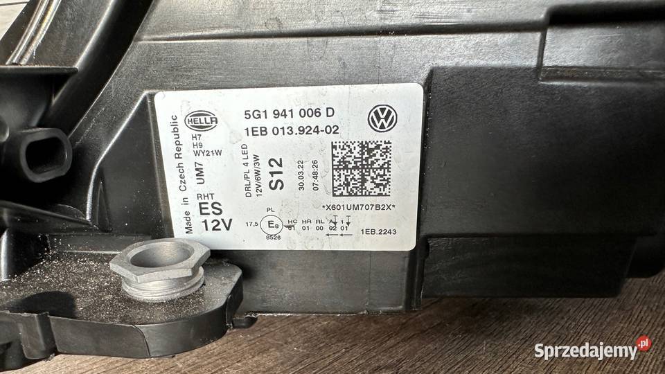 VW GOLF VII LIFT LAMPA PRZEDNIA PRAWA EUROPA