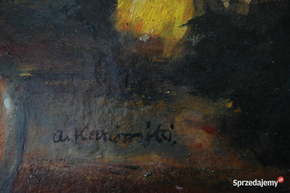 Alfons Karpiński Róże Stary obraz Katowice sprzedam