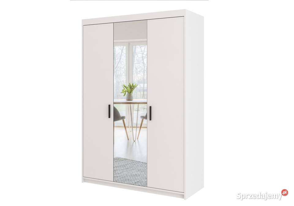 Szafa z lustrem 130 biała sonoma lefkas beton 190cm Szafy, regały, półki Bytom sprzedam