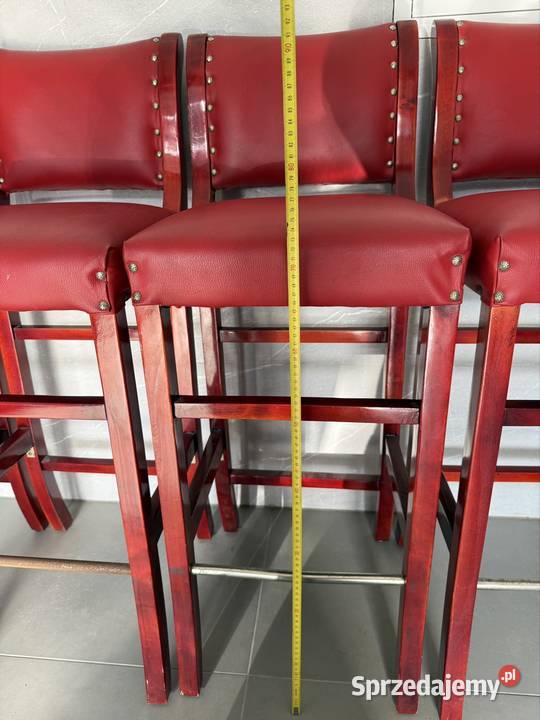 4 krzesła barowe tapicerowane z czerwonej mazowieckie Radom