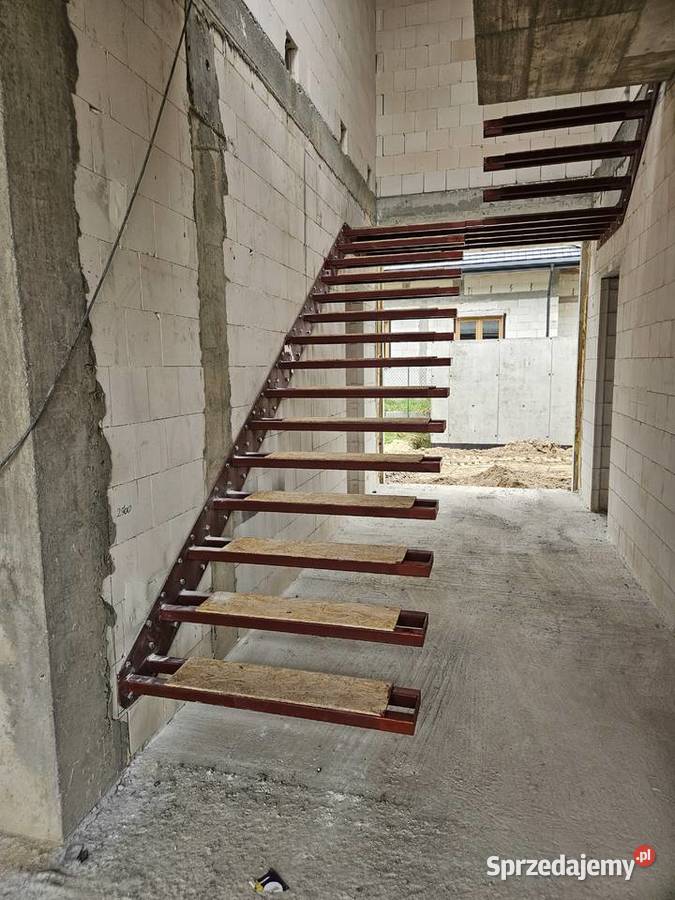 Schody wspornikowe, wiszące, półkowe - konstrukcja stalowa