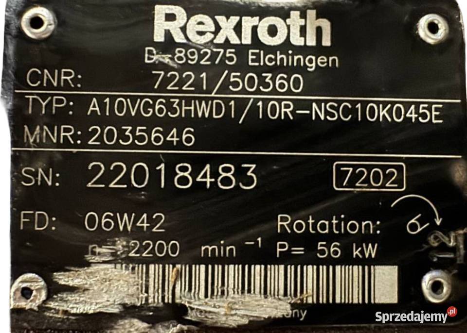 JCB 722150360 2035646 Pompa hydrauliczna do