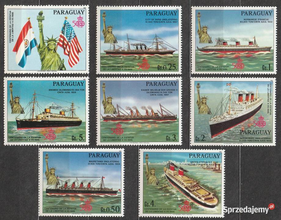 PARAGWAJ STATUA WOLNOŚCI 1986 CZYSTE Łódź