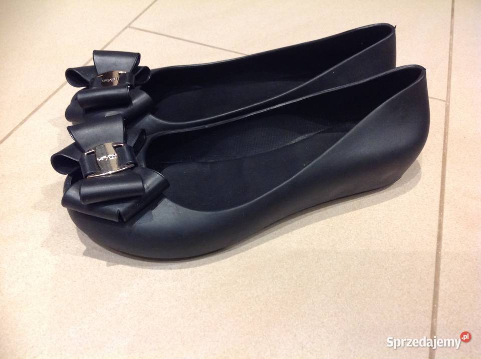Meliski Gumowe Czarne Damskie ANESIA 35536 Balerinki Nowa Sól