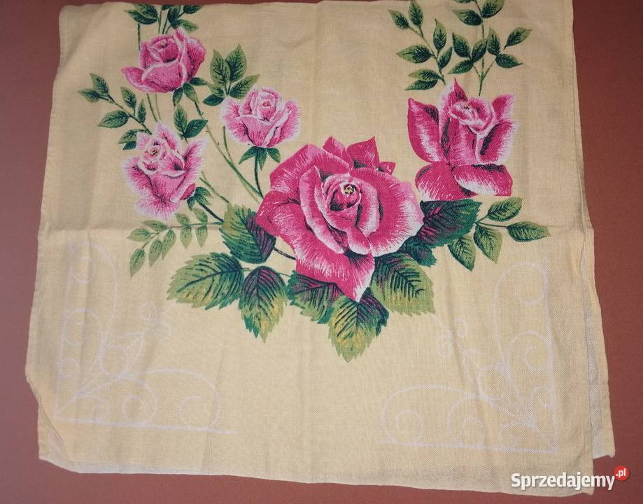 Ściereczka kuchenna serwetka lniana z różami Ścierki Łódź