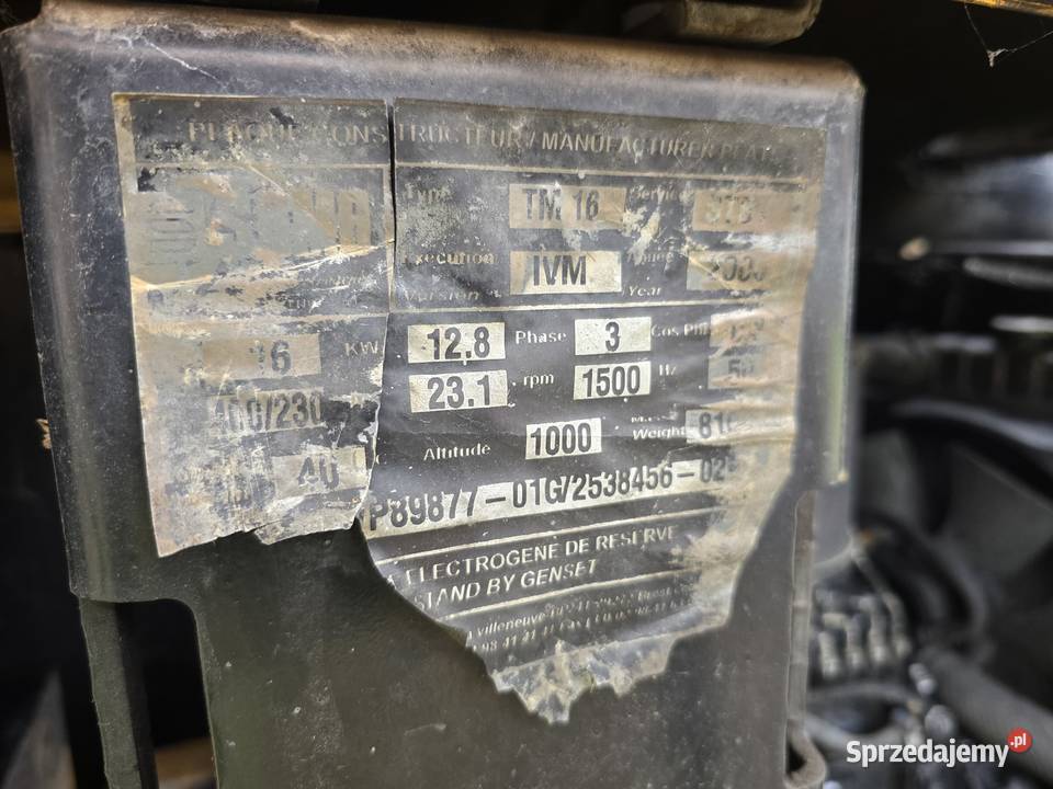 Sdmo Agregat prądotwórczy 400v Tm16 Transpor