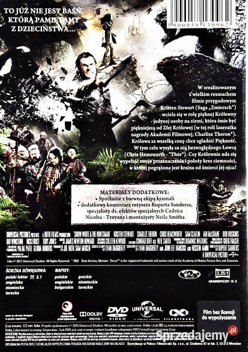 KRÓLEWNA ŚNIEŻKA I ŁOWCA KRISTEN STEWART DVD wielkopolskie