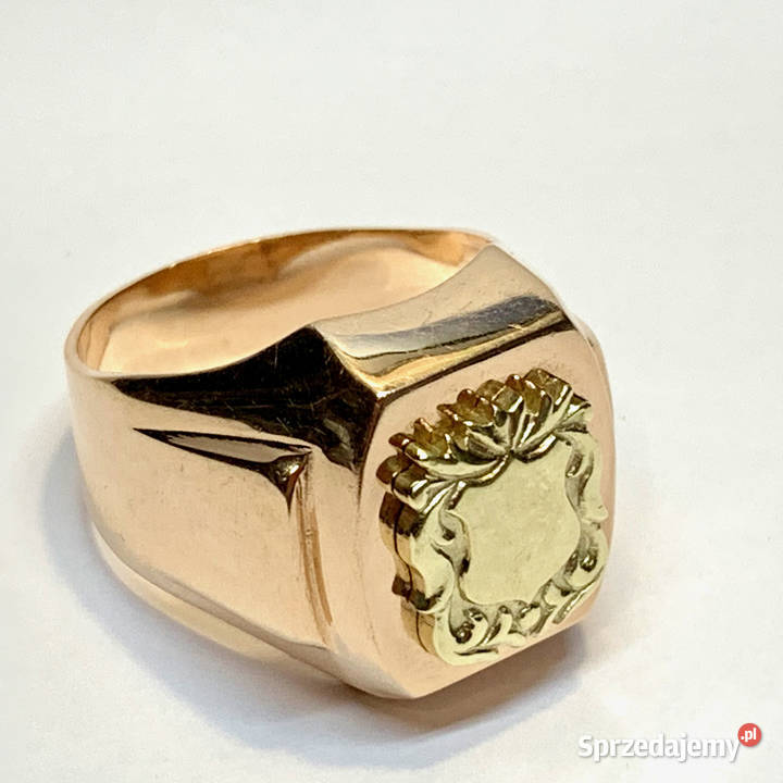 Złoty SYGNET męski 585 14K herbowy masywny Sygnety sprzedam