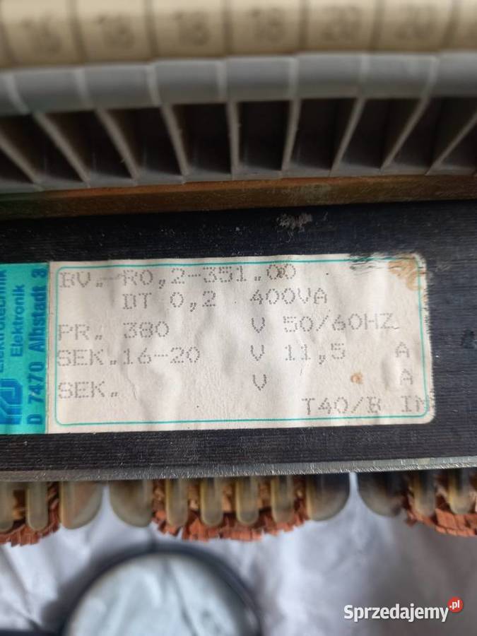 Transformator 380 V 20V 16 A 400W Elbląg
