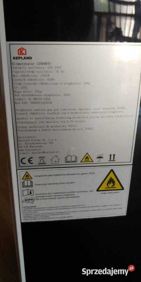 Klimatyzator osuszacz Kepland 13kw przenośny dolnośląskie