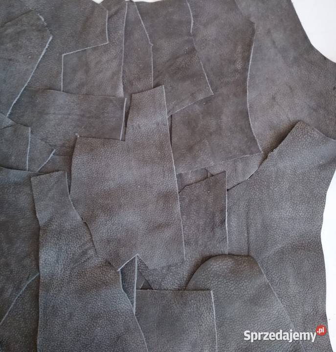 Skóra 606 g Naturalna Włoska Szary Postarzana Rękodzieło sprzedam
