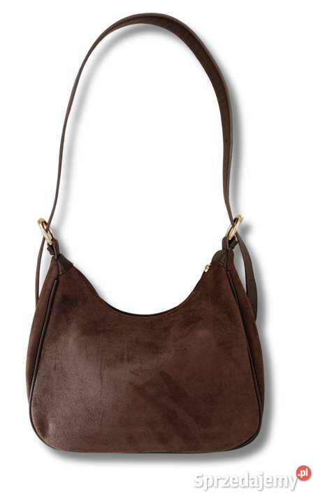 Brązowa torebka damska z szerokim paskiem Żabiczyn