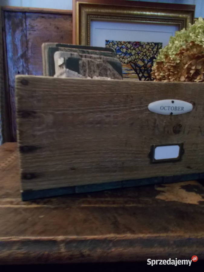 Klimatyczna Stara Skrzynka Drewno Zielona Pozostałe Szczecin