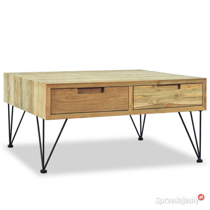 Stolik kawowy 80 x 80 x 40 lite drewno tekowe