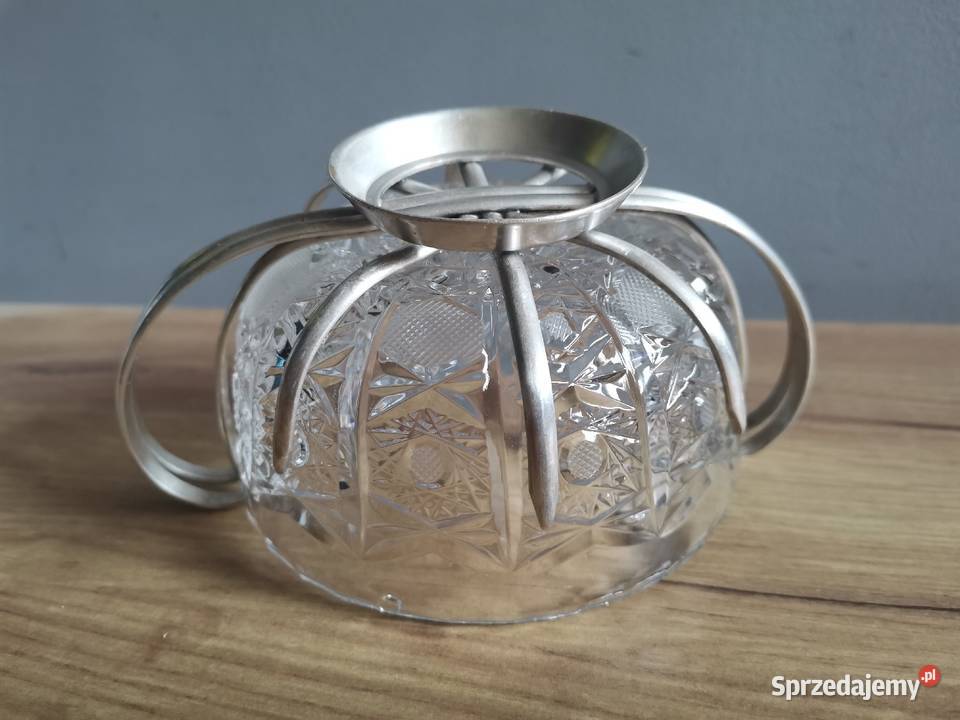 Stara posrebrzana cukierniczka kryształ plater Katowice
