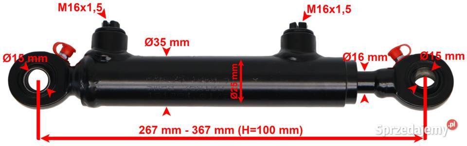 Cienki SIŁOWNIK Hydrauliczny Cylinder 25x16 Skok kujawsko-pomorskie Solec Kujawski