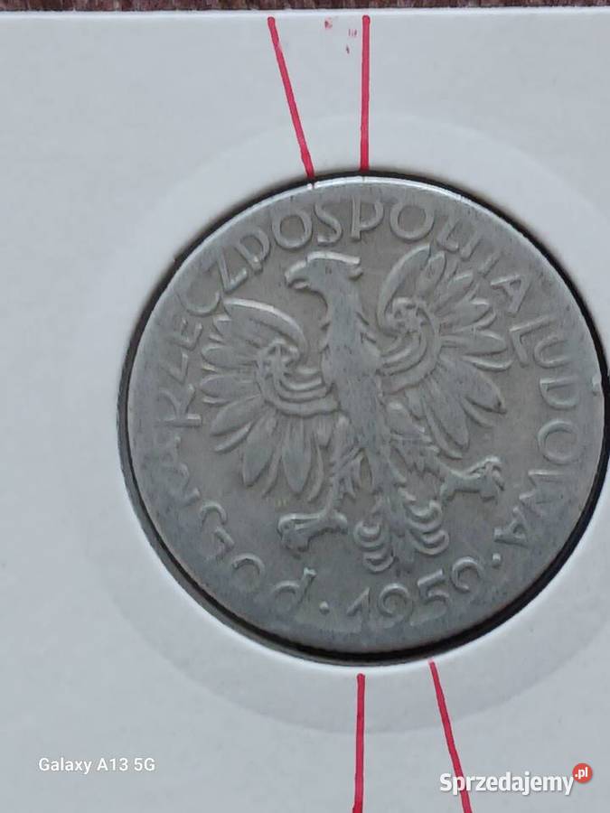 5 Złotych Rybak 1959 r Skrętka 9 Numizmatyka Konin