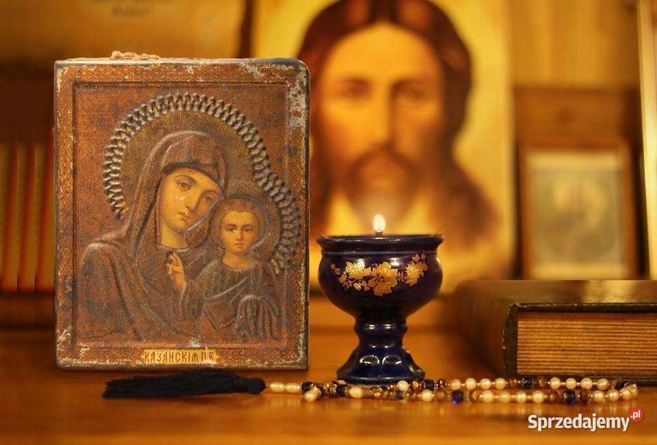 Matka Boża Kazańska stara ikona rosyjska antyk lubelskie Lublin