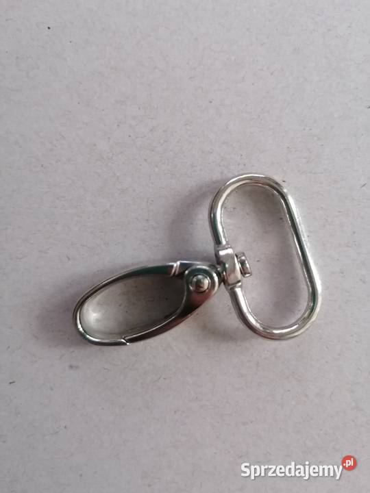karabińczyk metalowy srebrny 30 mm owalny Krawiectwo