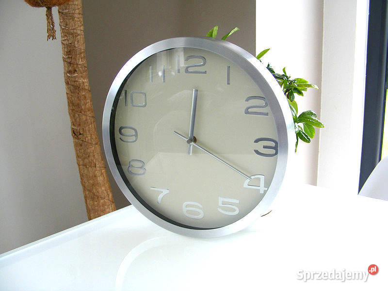 Zegar naścienny biały stan idealny stal Dom i Ogród łódzkie