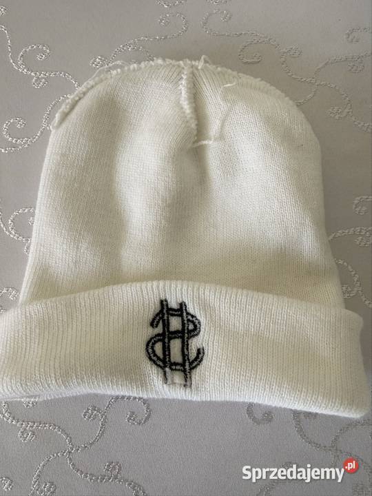 Czapka Zimowa Biała z Logo Dolara Streetwear biały Czerwionka-Leszczyny