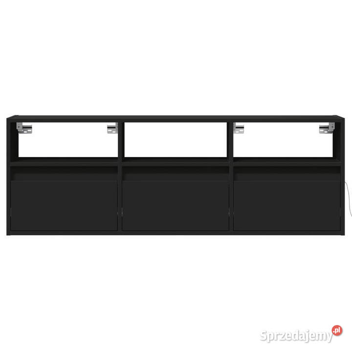 Ścienna szafka TV z LED czarna 130x31x45 Warszawa
