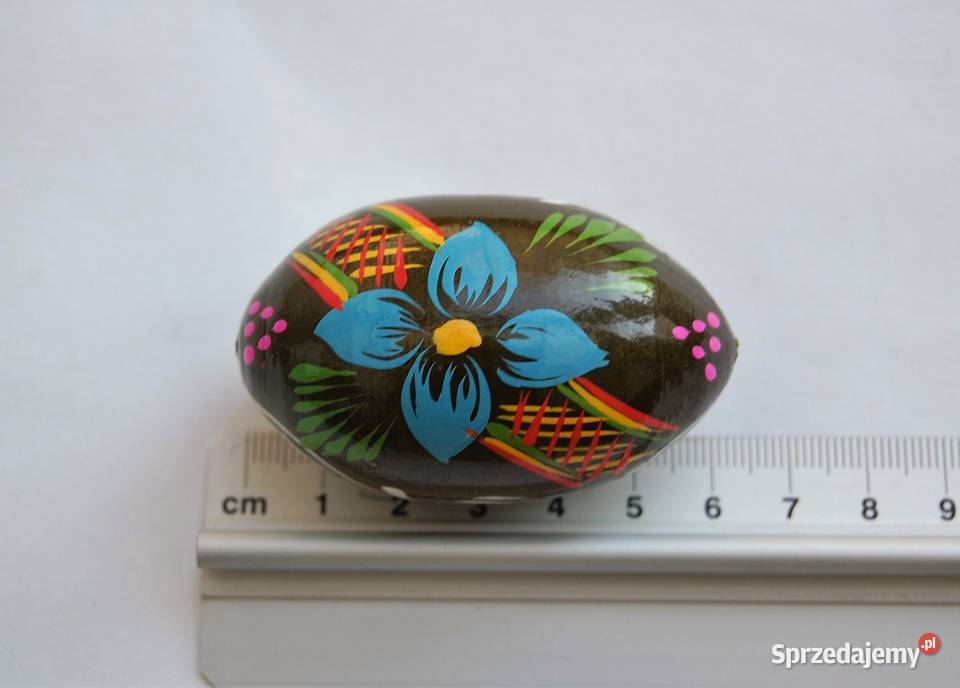 Stara pisanka drewniana malowana Ukraina 62 Lublin