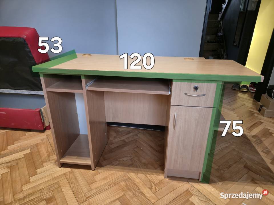 Biurko z szafką i szufladą kolor buk 75cm małopolskie Tarnów sprzedam
