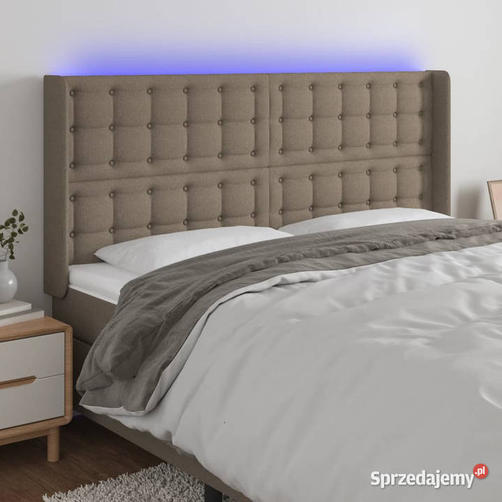 Zagłówek do łóżka z LED taupe 163x16x118128 Warszawa