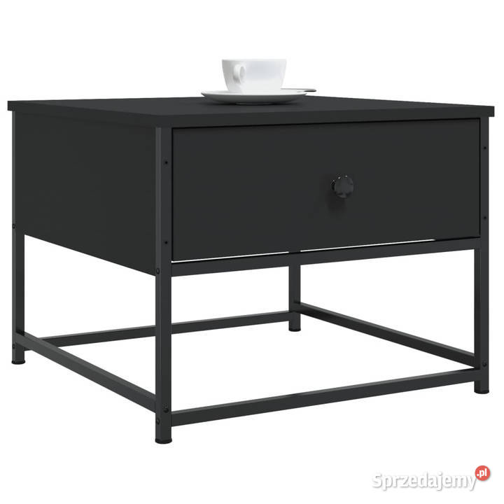 Stolik kawowy czarny 51x51x40 materiał Warszawa
