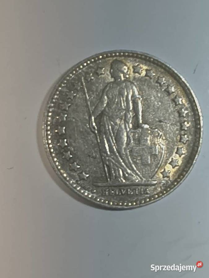 12 Franka szwajcarskiegosrebro1952r Numizmatyka