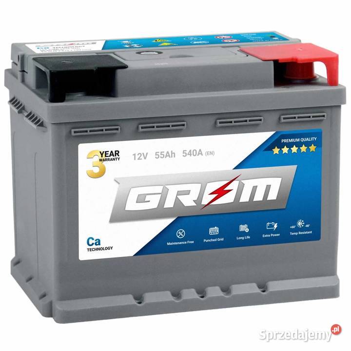 Akumulator 55Ah 540A GROM Premium P Gliwice