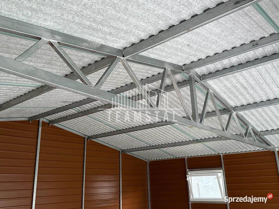 GARAŻ BLASZANY 6m x 6m dwuspad 2x Brama drzwi 2x Malbork