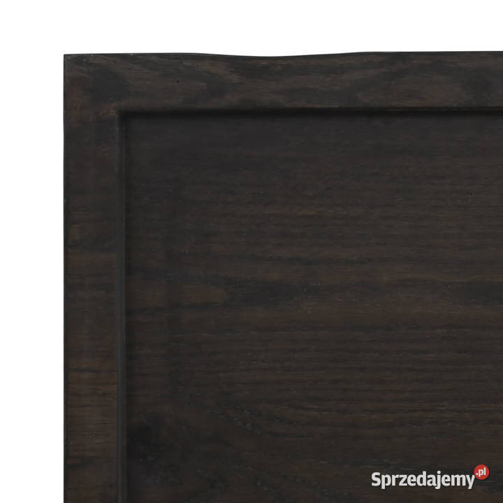Blat ciemnobrązowy 120x40x24 drewno z naturalną