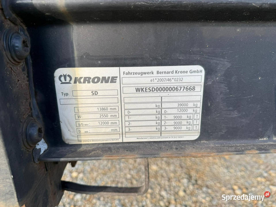 firana Krone sd Krone sd Poleasingowe pełny VAT dolnośląskie Komorniki