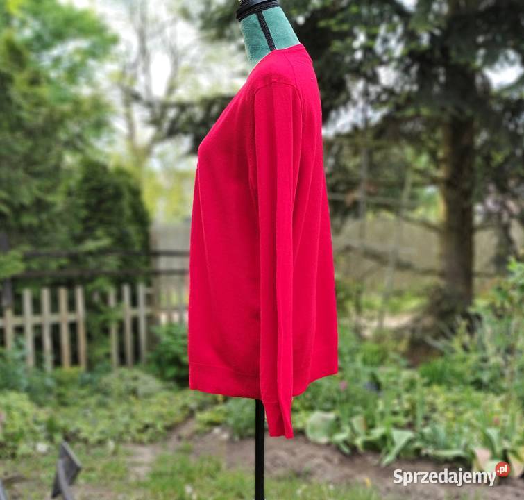 Czerwony sweter wełna merino XL 42 XXL 44 Szczecin