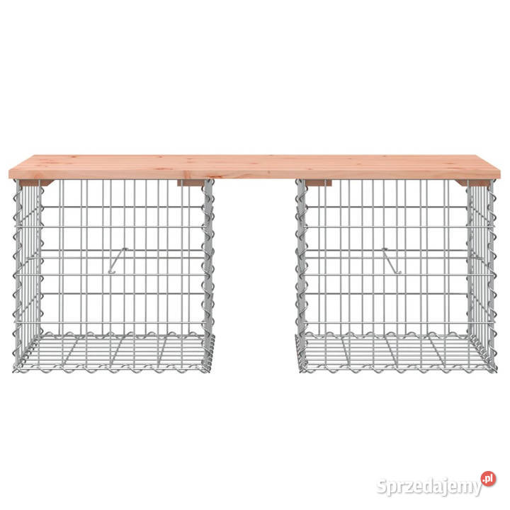 Ławka ogrodowa z gabionem 103x44x42 lite drewno Warszawa