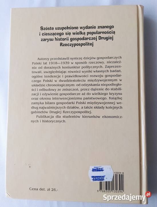 Zarys historii gospodarczej Polski 1918 1939 twarda Hajnówka