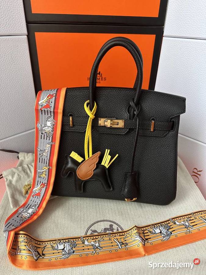 Torebka Birkin 25 Black Leather Dla kobiet Warszawa