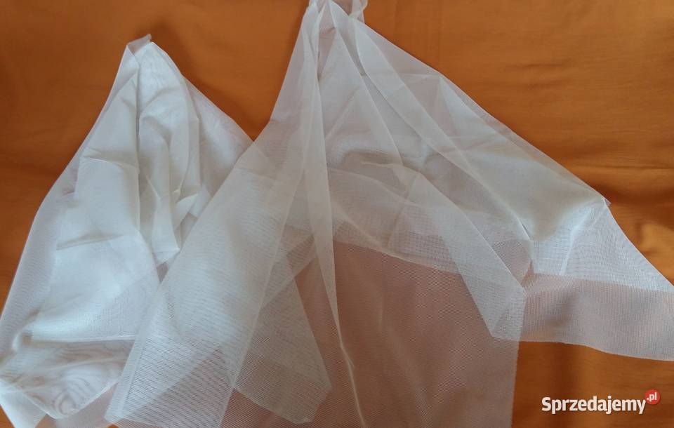 Dwie firaneczki firanki gładkie siateczkowe Wystrój okien Łódź