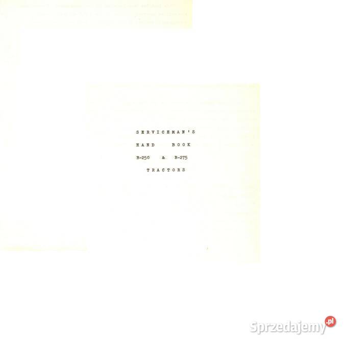 IH B250 B275 McCormick instrukcja napraw świętokrzyskie Kielce