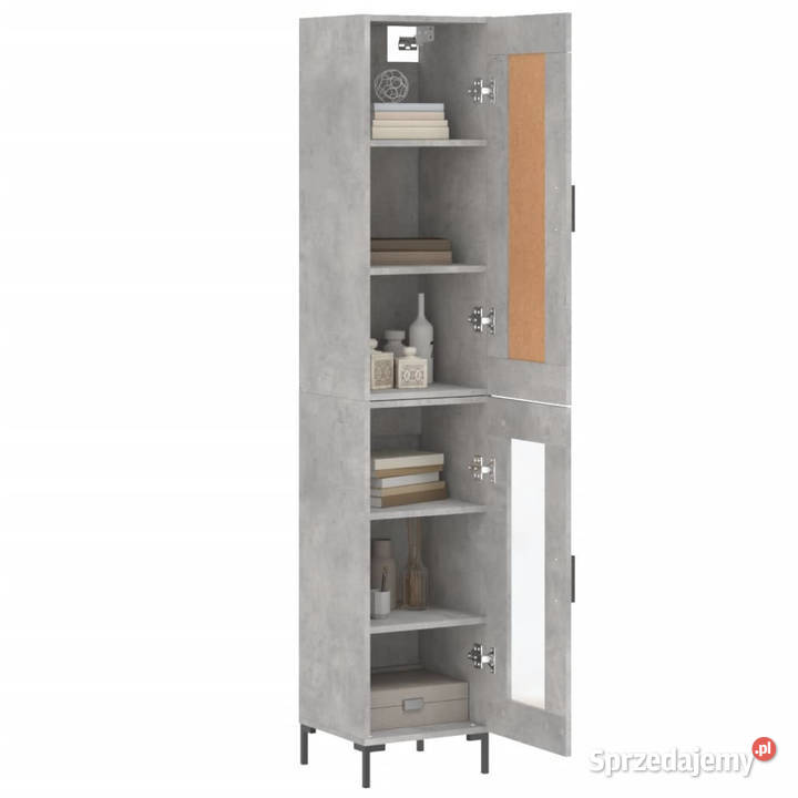 Wysoka szafka szarość betonu 345x34x180 Warszawa