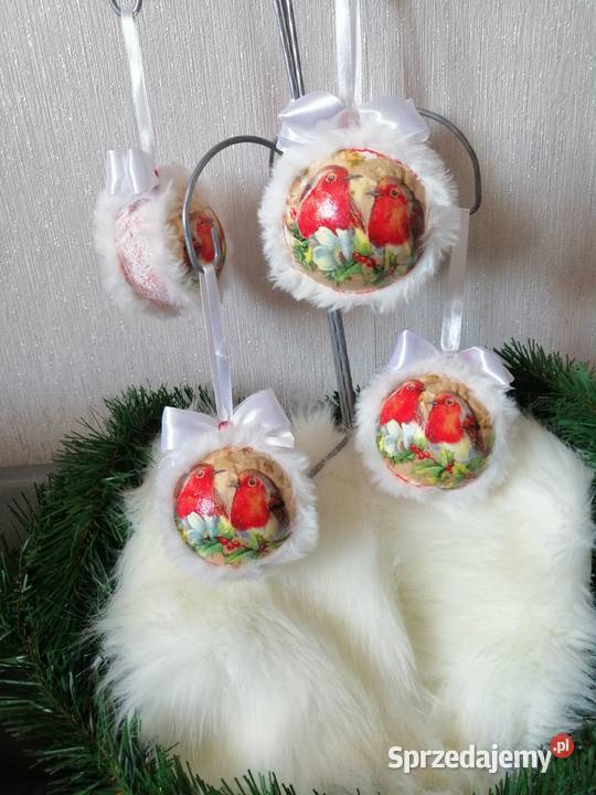 Zestaw 6 sztuk bombek wykonane metodą decoupage sprzedam