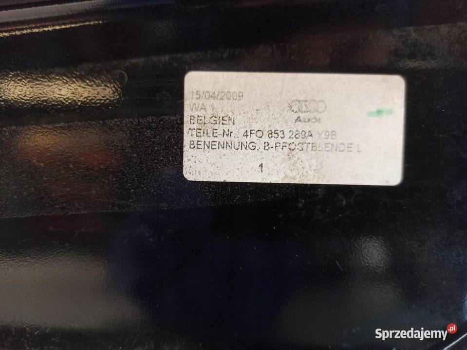 OSŁONA NAKŁADKA SŁUPKA LEWA A6 C6 4F0853289A osobowe