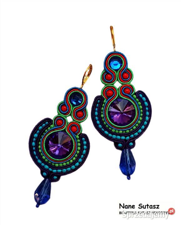 Kolczyki Sutasz rękodzieło Nane Sutasz Lubań sprzedam