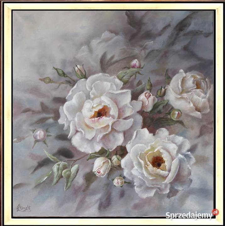 Róże ręcznie malowany olejny Lidia Olbrycht Nowy Sącz sprzedam
