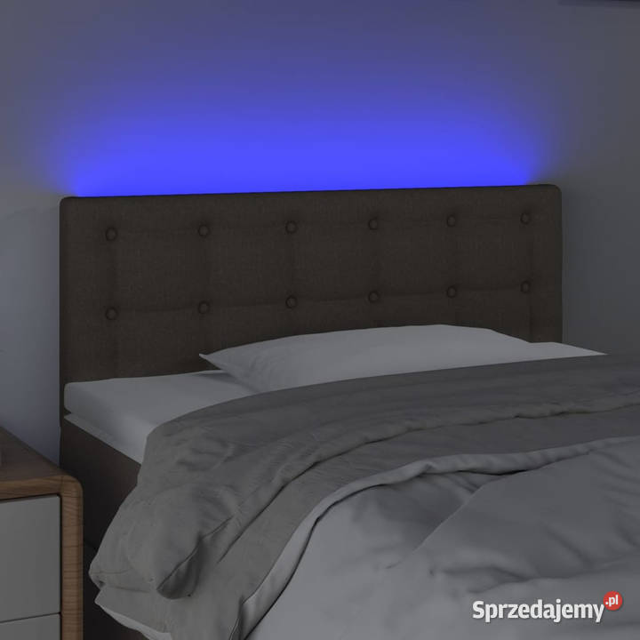 Zagłówek do łóżka z LED taupe 100x5x7888 tkanina Warszawa sprzedam